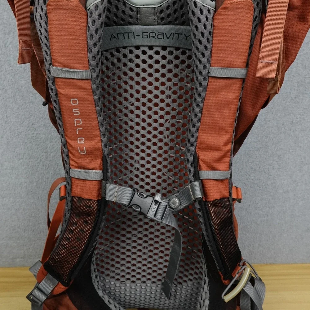 Osprey Atmos AG 65 Backpack Orange Large 65L Anti Gravity Hiking Rain Cover